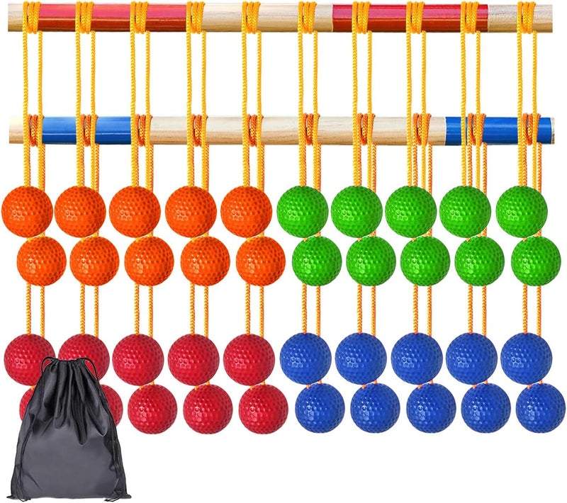 Niantime 20 Packs Ladder Balls with Bags, 5 Pack x 4 Colors Ladder Replacement Ball for Garden Outdoor Throwing Game (Orange Blue Red Green, Each 5pcs) - Image 1